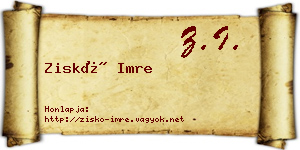 Ziskó Imre névjegykártya